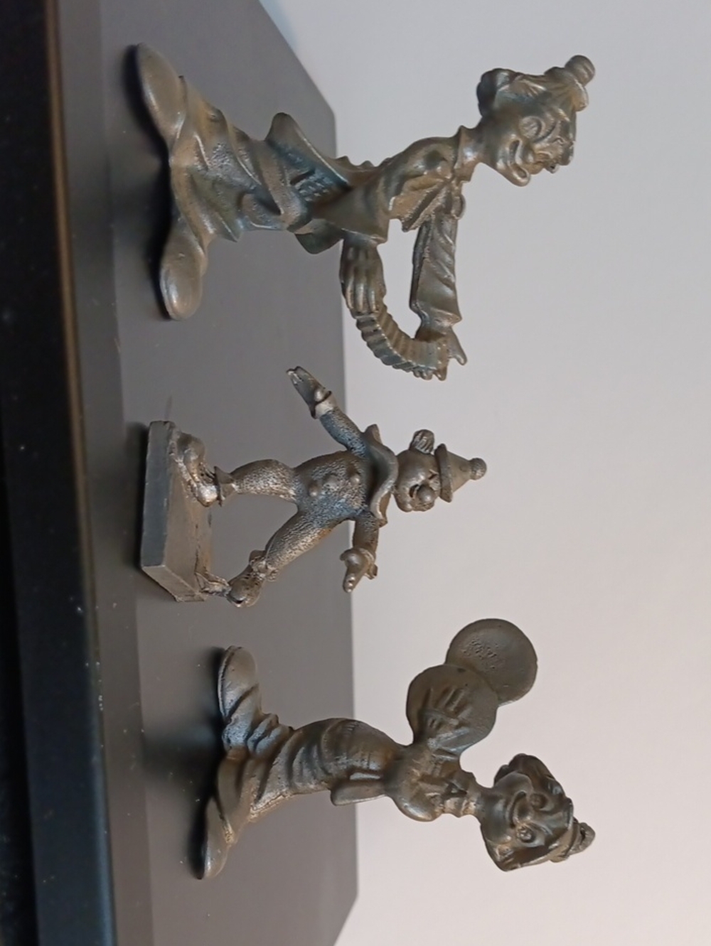 Vintage Pewter Clown Decor Set Minatures